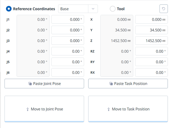Setting Base Reference Coordinates to Move